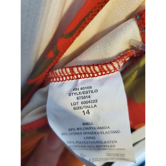 DreamSuit One Piece Tropical Hibiscus Swimsuit, NWT, Size 14 - Picture 5 of 5